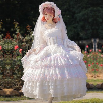 Dream Light Hime Lolita Style Dress by Cat Fairy (CF07)